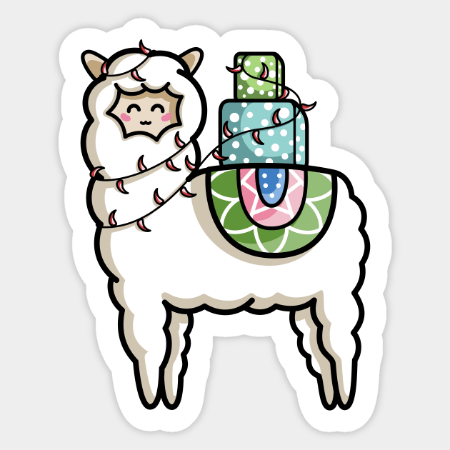 Gift Carrying Llama Sticker by freeves